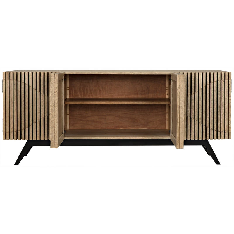 Illusion Sideboard with Steel Base, Bleached Walnut