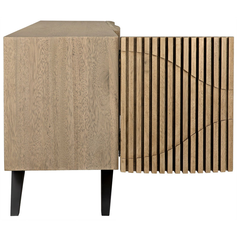 Illusion Sideboard with Steel Base, Bleached Walnut