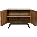 Illusion Single Sideboard with Steel Base, Dark Walnut