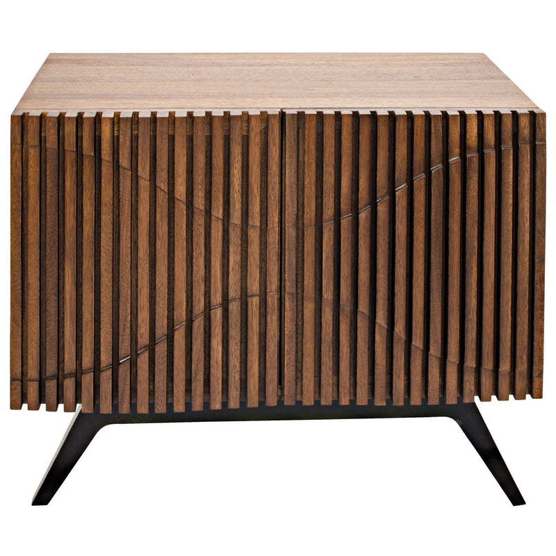 Illusion Single Sideboard with Steel Base, Dark Walnut