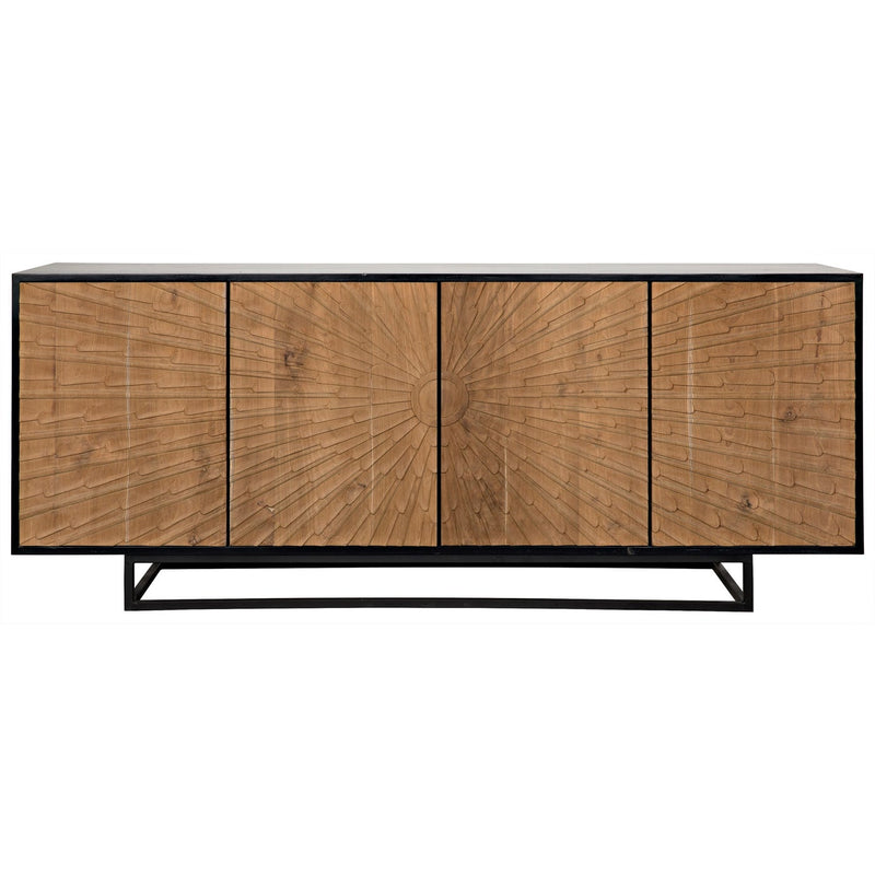 Ra Sideboard, Hand Rubbed Black with Teak