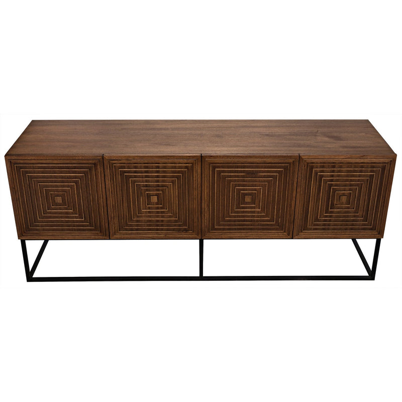 Lanon Sideboard with Steel Base, Dark Walnut