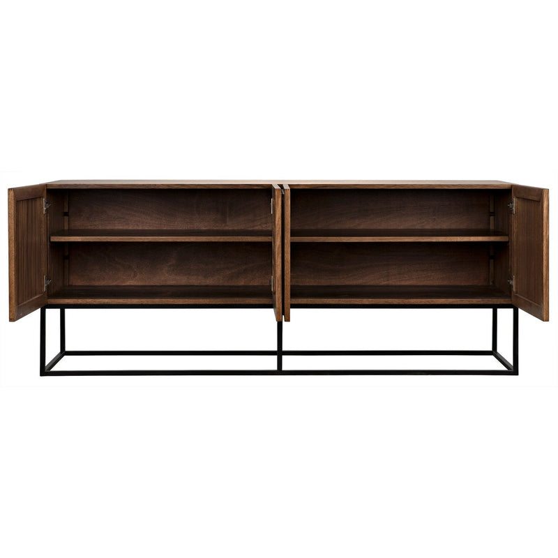 Lanon Sideboard with Steel Base, Dark Walnut