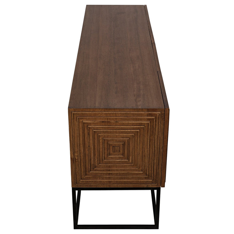 Lanon Sideboard with Steel Base, Dark Walnut