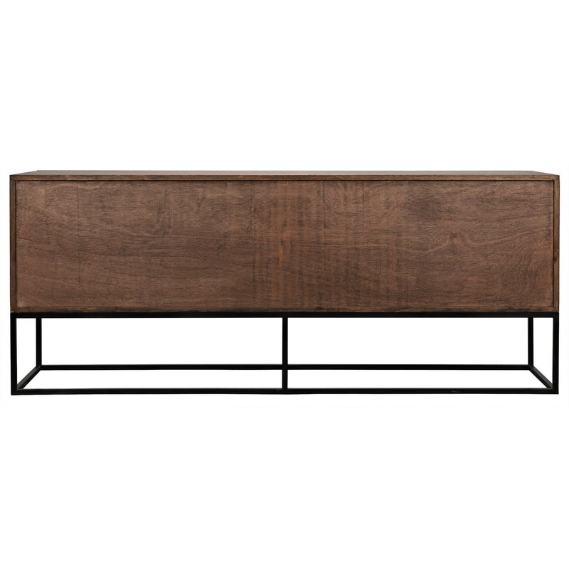 Lanon Sideboard with Steel Base, Dark Walnut