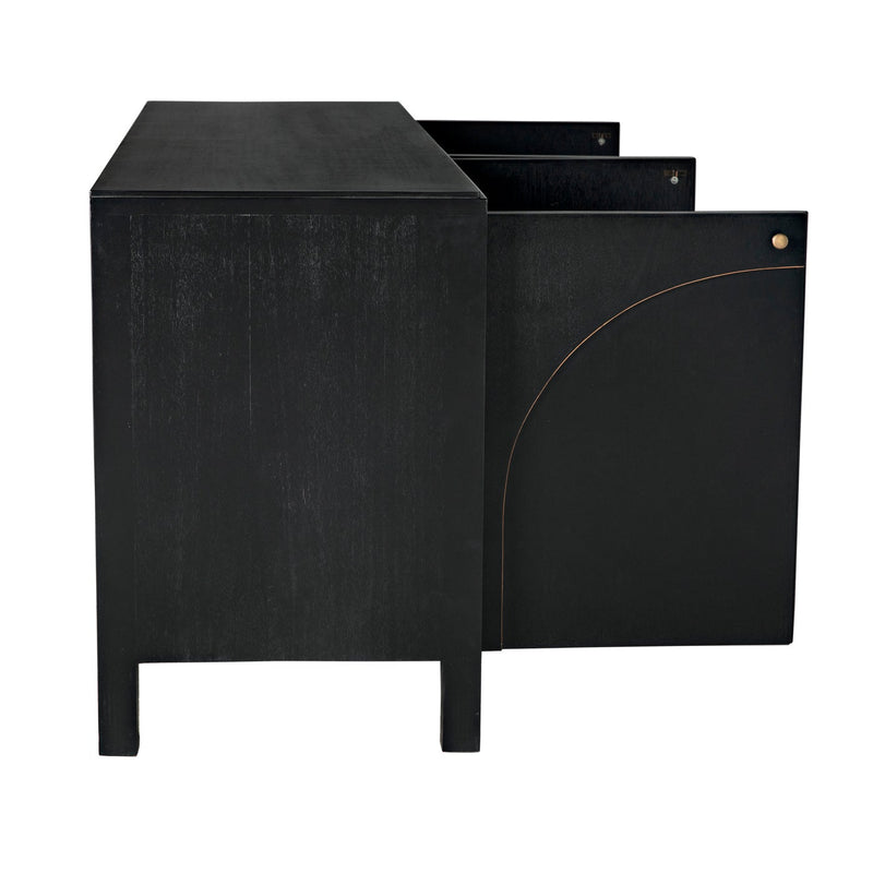 Weston Sideboard, Hand Rubbed Black with Light Brown Trim