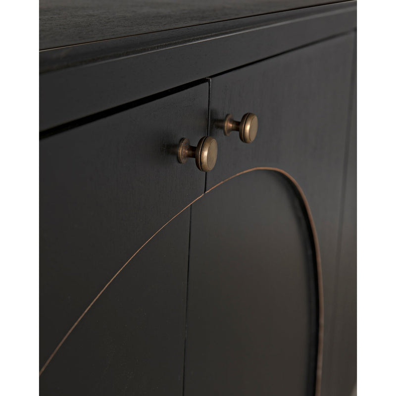 Weston Sideboard, Hand Rubbed Black with Light Brown Trim