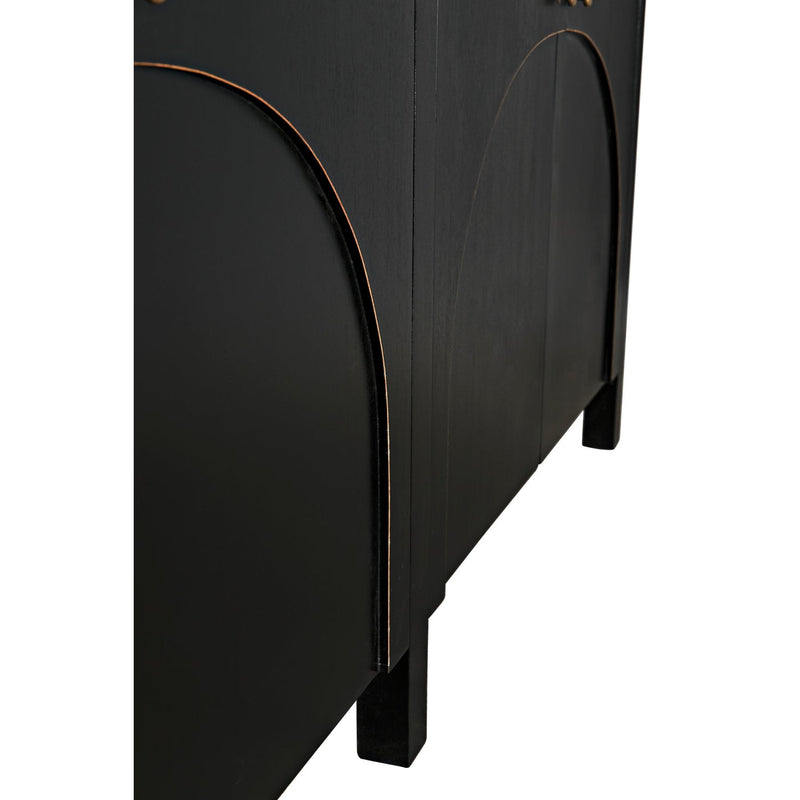 Weston Sideboard, Hand Rubbed Black with Light Brown Trim