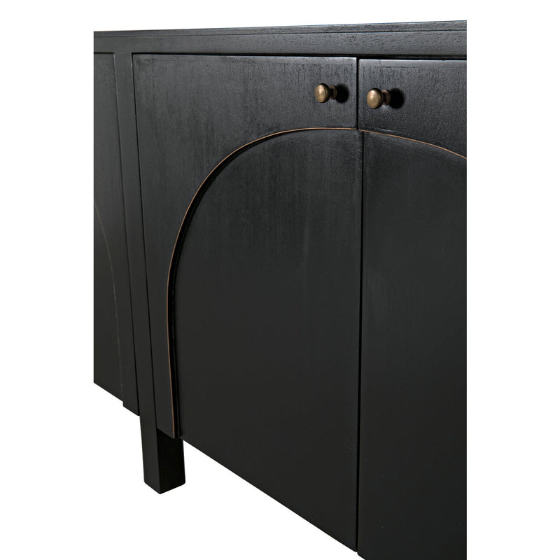 Weston Sideboard, Hand Rubbed Black with Light Brown Trim