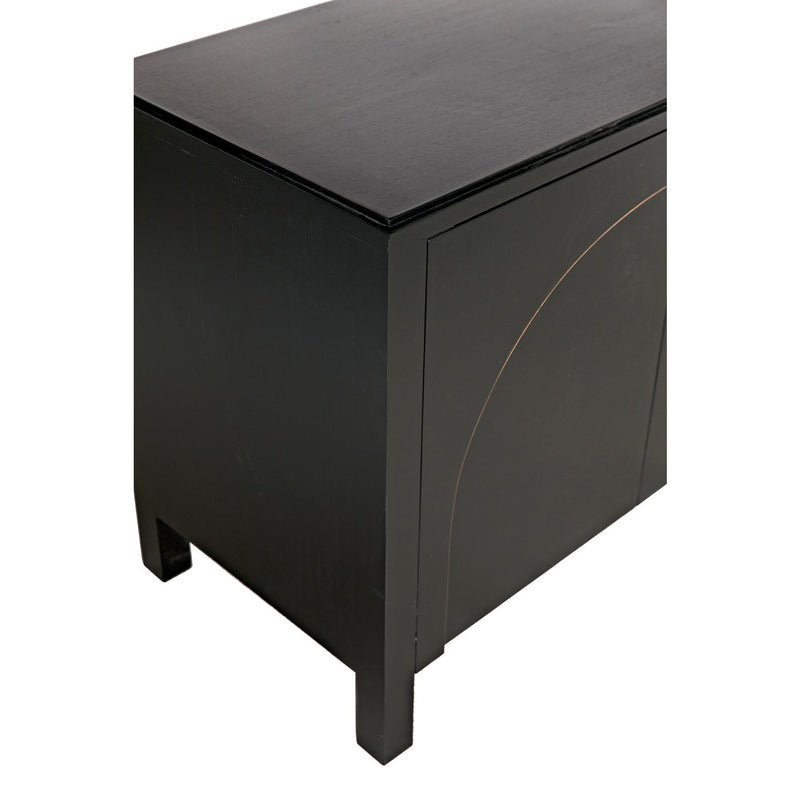 Weston Sideboard, Hand Rubbed Black with Light Brown Trim