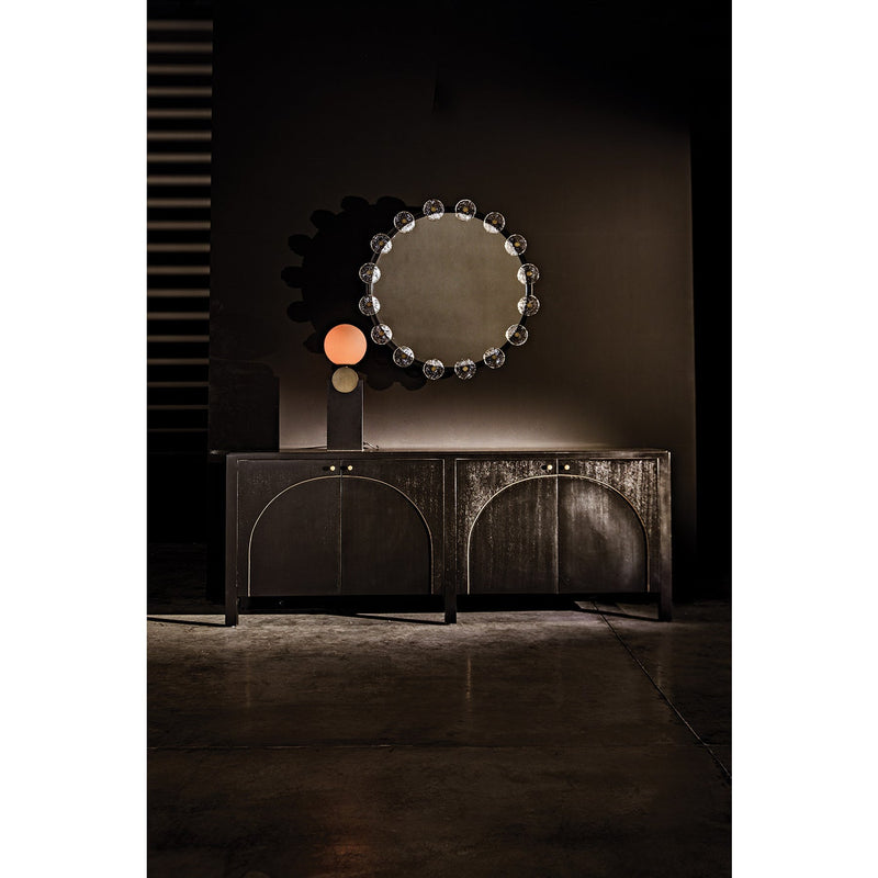 Weston Sideboard, Hand Rubbed Black with Light Brown Trim