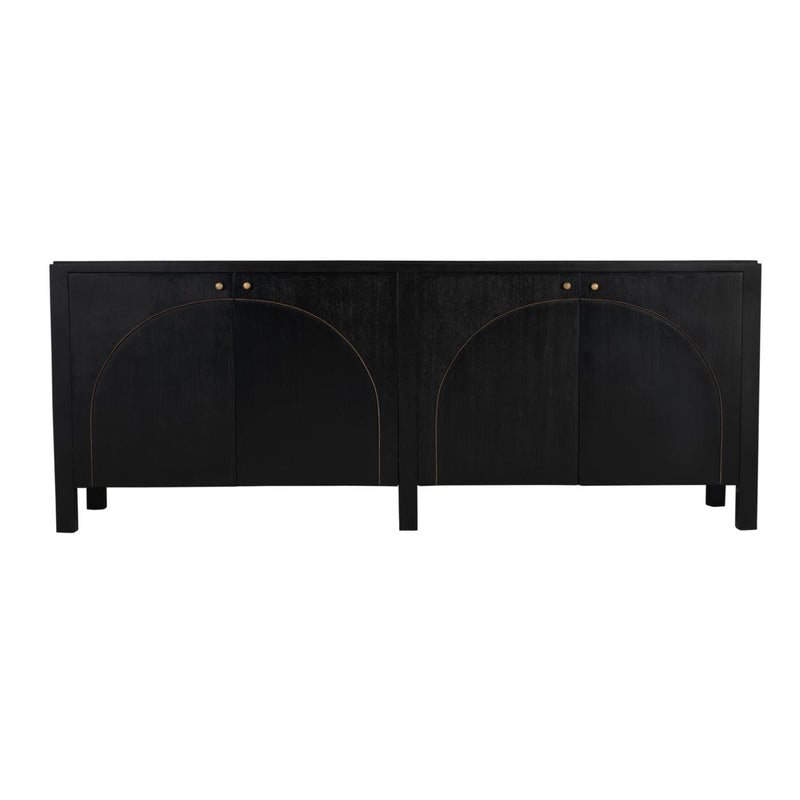 Weston Sideboard, Hand Rubbed Black with Light Brown Trim