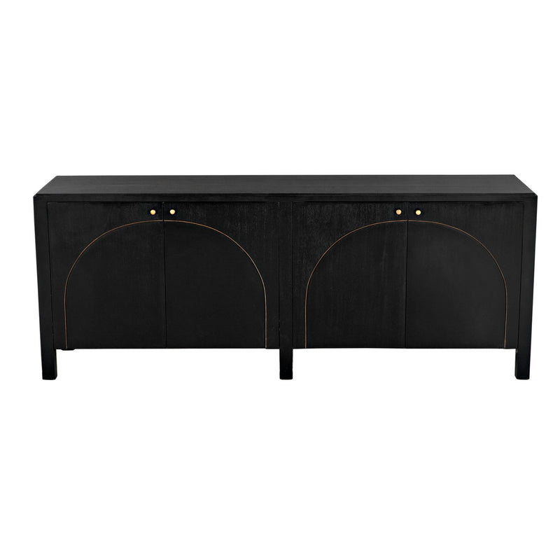 Weston Sideboard, Hand Rubbed Black with Light Brown Trim