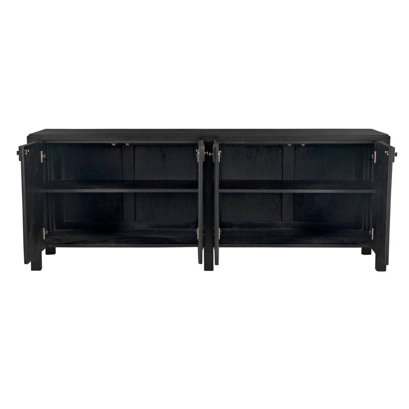 Weston Sideboard, Hand Rubbed Black with Light Brown Trim