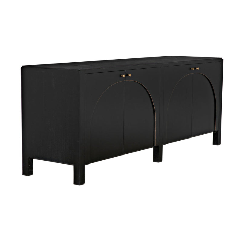 Weston Sideboard, Hand Rubbed Black with Light Brown Trim