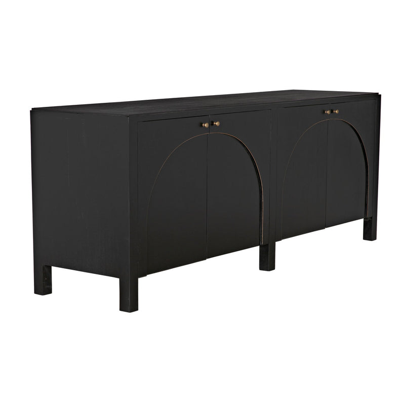 Weston Sideboard, Hand Rubbed Black with Light Brown Trim