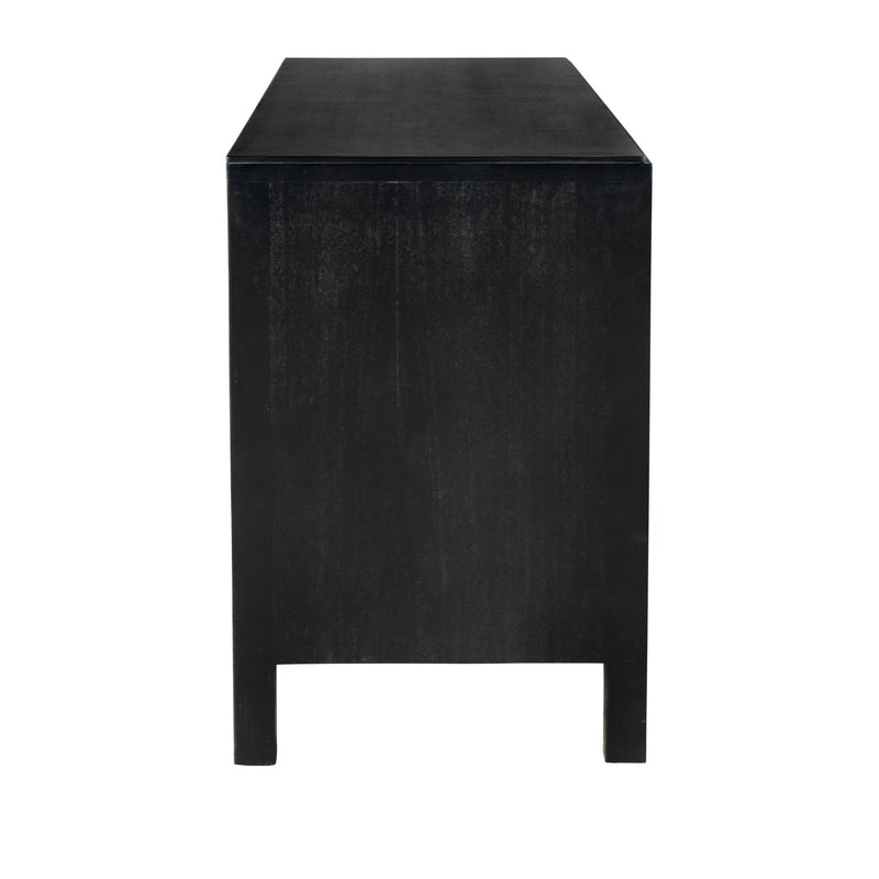 Weston Sideboard, Hand Rubbed Black with Light Brown Trim