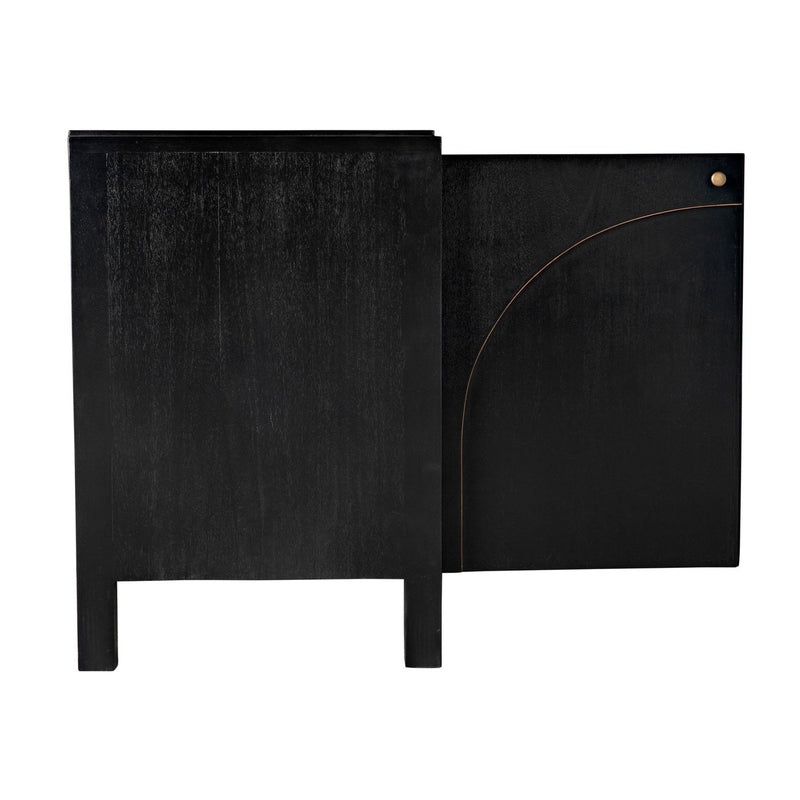 Weston Sideboard, Hand Rubbed Black with Light Brown Trim