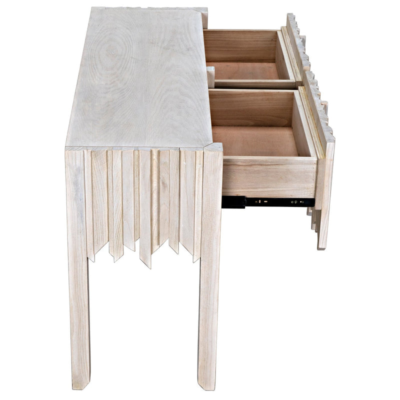 Desdemona Sideboard with 2 Drawer, Bleached Elm