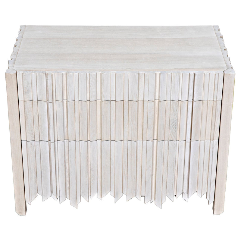 Desdemona 3 Drawer Chest, Bleached Elm