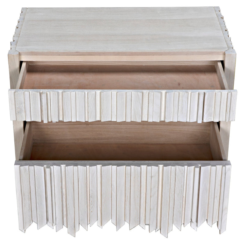 Desdemona 3 Drawer Chest, Bleached Elm