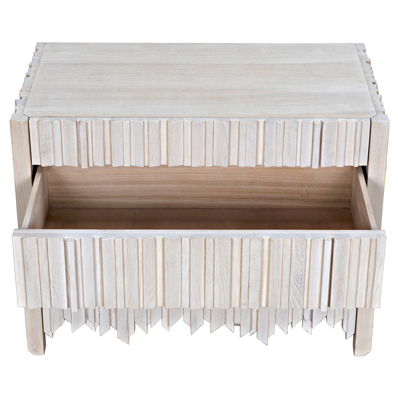 Desdemona 3 Drawer Chest, Bleached Elm