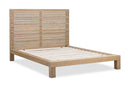 Batten Solid Oak Slatted Platform Bed in Blonde