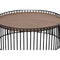 Modrest Bronson Modern Walnut & Black Round Coffee Table