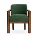 Irma forest green velvet dining chair angled view