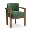 Irma forest green textured performance velvet dining chair front view