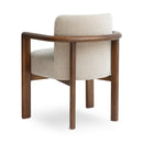 Irma taupe dining chair solid wood frame back view