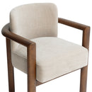 Irma taupe performance velvet dining chair side view
