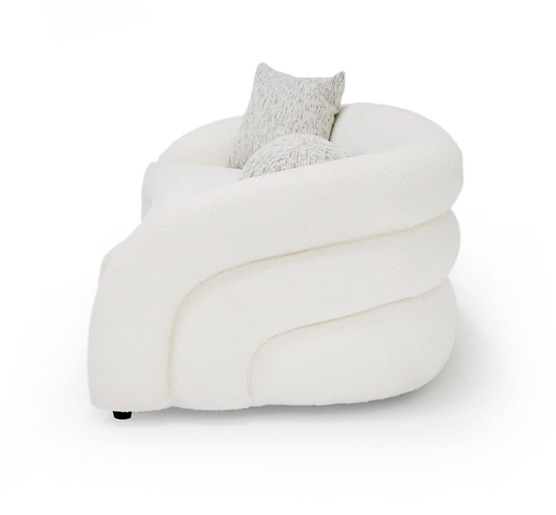 Modrest - Joshua Modern 4-Seater Curved Fabric Sofa