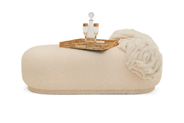 Divani Casa Kael - White Sherpa Ottoman