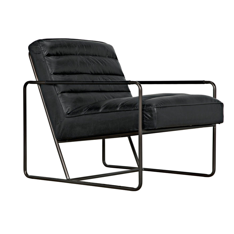 Demeter Chair, Metal and Leather