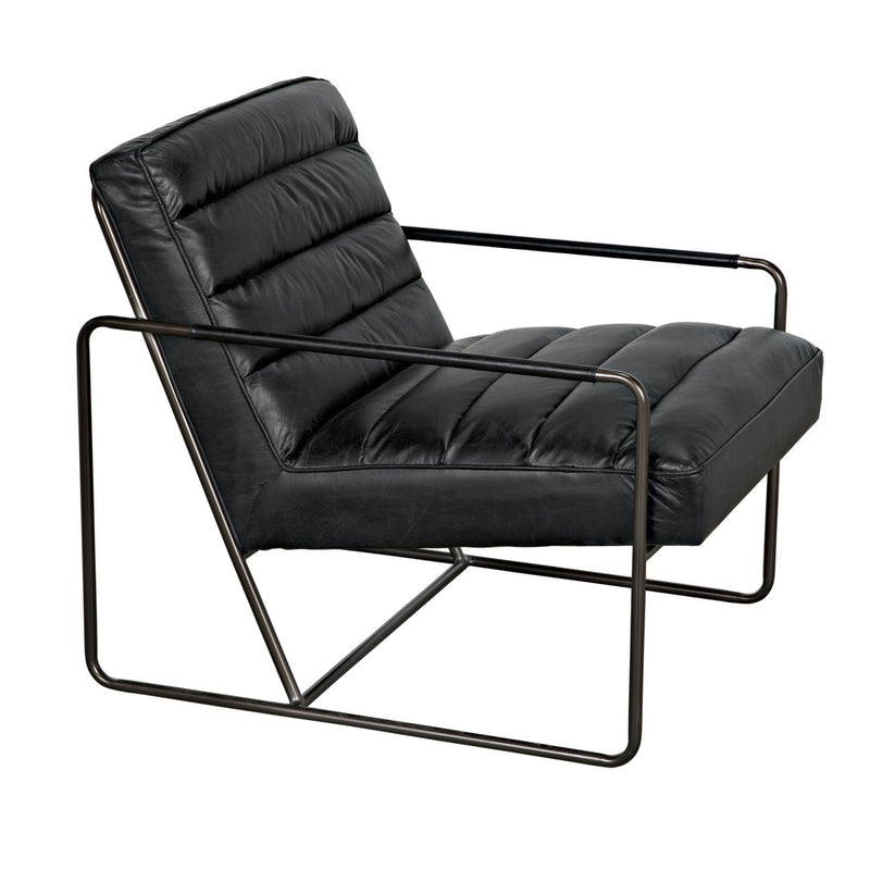 Demeter Chair, Metal and Leather