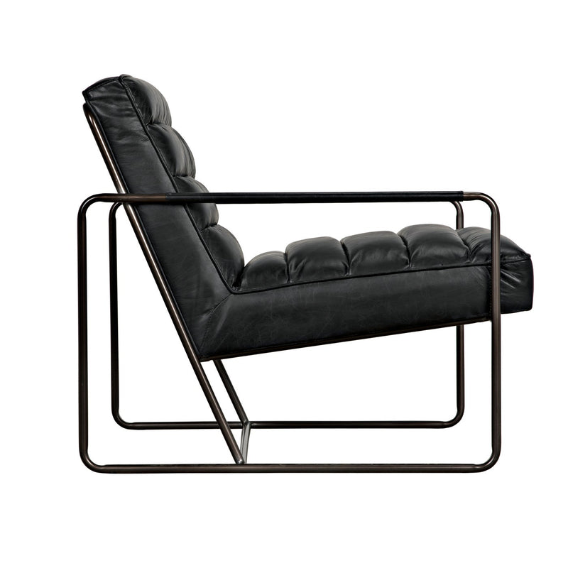 Demeter Chair, Metal and Leather
