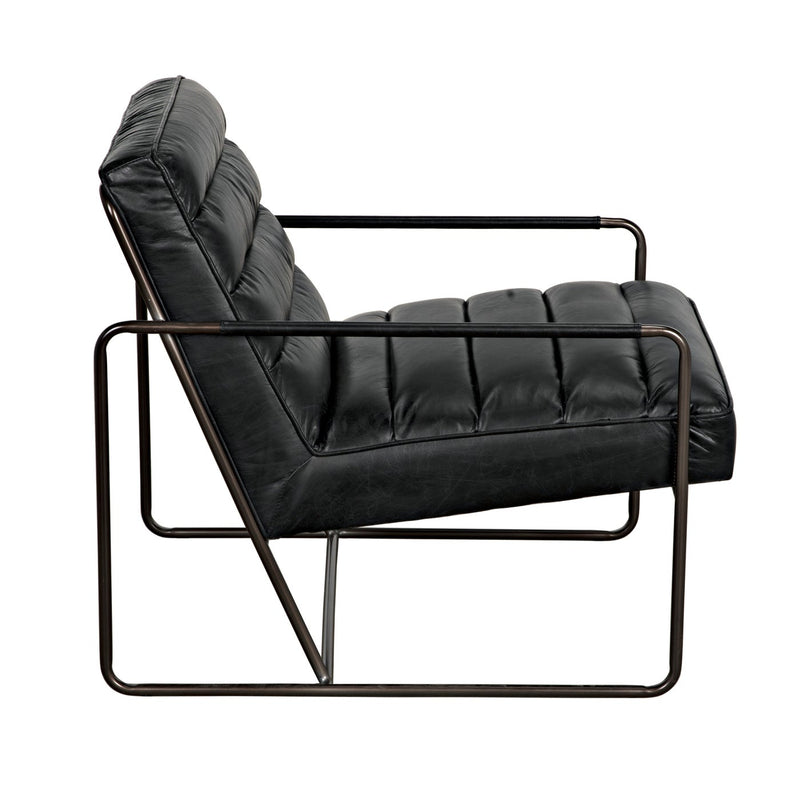 Demeter Chair, Metal and Leather