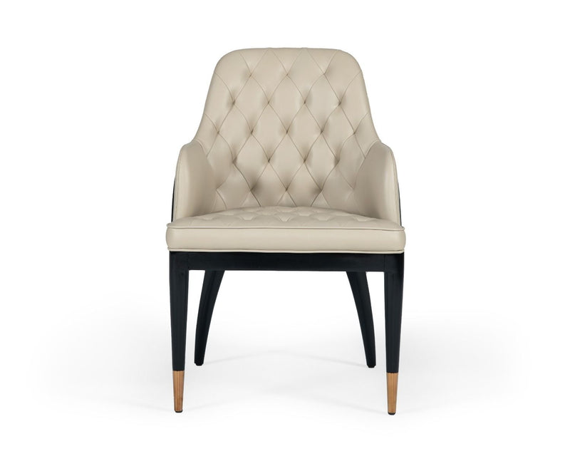 Modrest Leeds - Glam Beige and Black Dining Chair