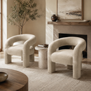 Malone Accent Chair styled as a pair in a warm contemporary living room