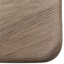 Marci dining table solid acacia wood grain and weathered natural finish detail