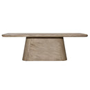 Marci 94-inch dining table in weathered natural acacia wood, front view