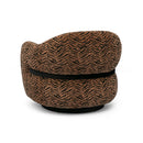 Salma Swivel Accent Chair in Animal Print - side view
