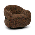 Salma Swivel Accent Chair in Animal Print - front view
