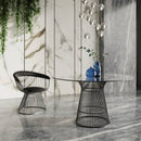 Modrest Chandler - Modern Black Velvet & Black Stainless Steel Dining Chair