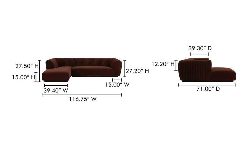 Zandro Left Sectional Beige