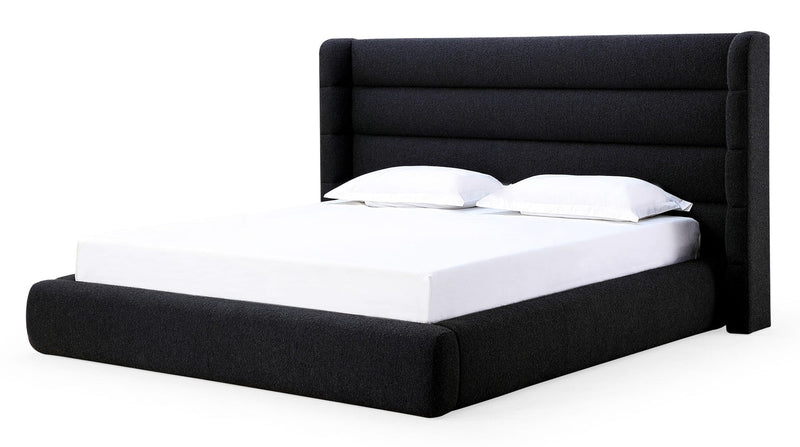 Frank Upholstered Wingback Platform Bed in Ember Boucle