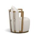 Paolo Cream Upcycled Basketweave Fabric Outdoor Accent Chair product view 3