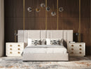 Penelope - Modern Grey Velvet Bed