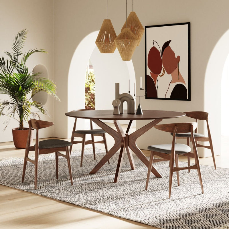 Modrest Prospect - Modern Round Walnut Dining Table